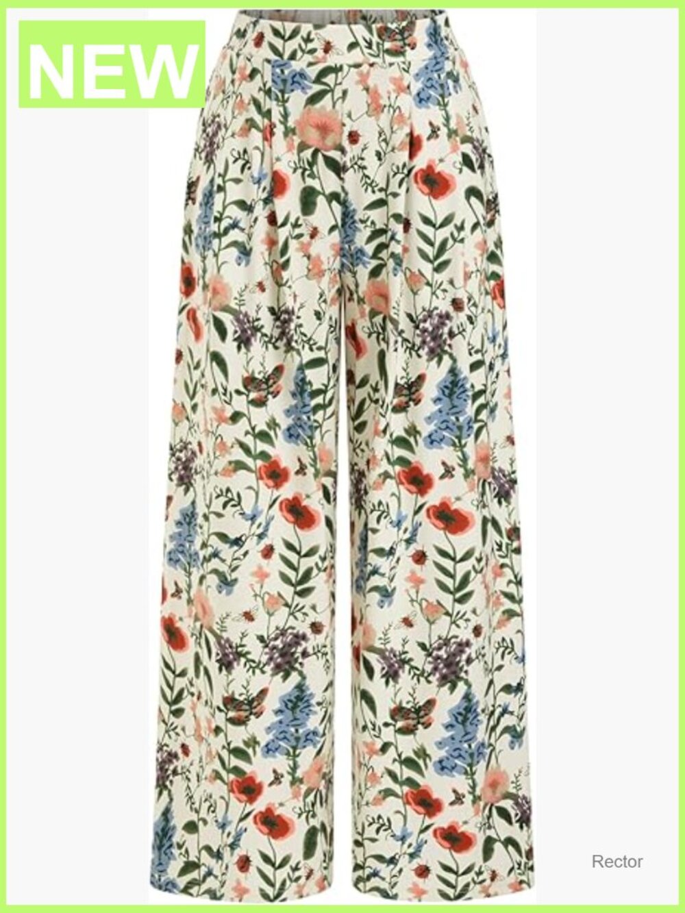 Wide Leg Palazzo Pants Elastic Waist Floral Boho Summer